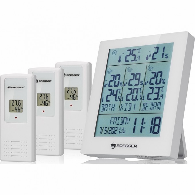 Метеостанция BRESSER Temeo Hygro Quadro Prestige белая 78585 Метеостанция BRESSER Temeo Hygro Quadro Prestige белая 78585