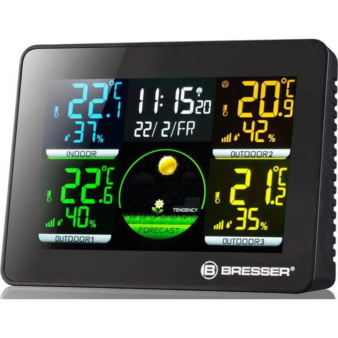 Метеостанция BRESSER Thermo Hygro Quadro NLX с тремя датчиками 75319 Метеостанция BRESSER Thermo Hygro Quadro NLX с тремя датчиками 75319